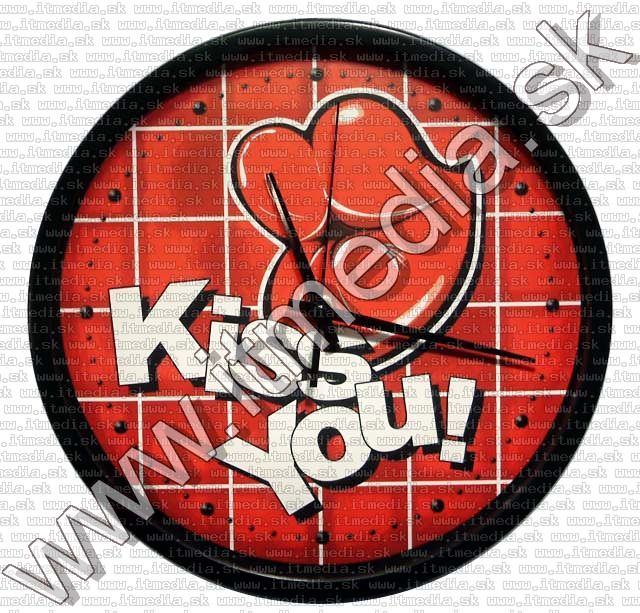 Image of Romantic Love Wall Clock 02 *Kiss You* 25cm (IT5296)