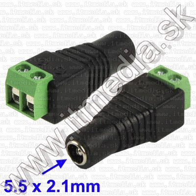 Image of DC connector plug (socket) *Female* Screw mount 5.5 x 2.1mm (IT9568)