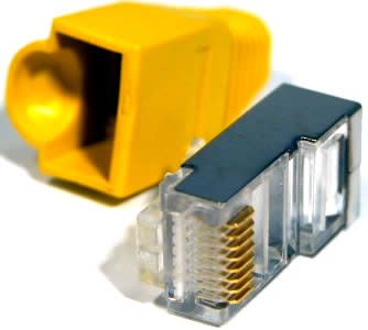 Image of RJ45 Connector + cable protector 20-pack (UTP, ISDN) (IT3401)