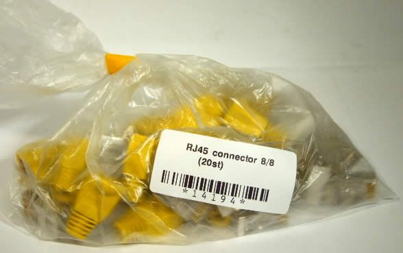 Image of RJ45 Connector + cable protector 20-pack (UTP, ISDN) (IT3401)