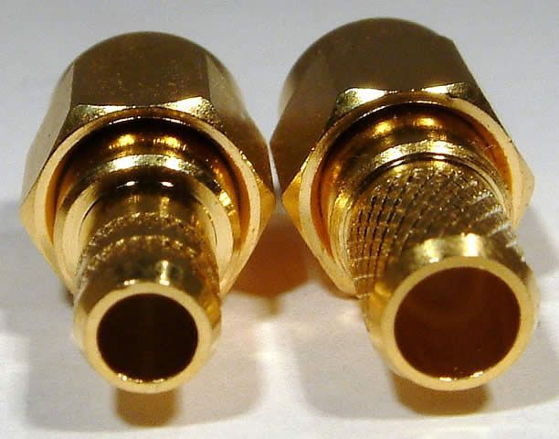 Image of RP-SMA connector (WLAN) --MALE-- gold *pigtail* (IT3157)