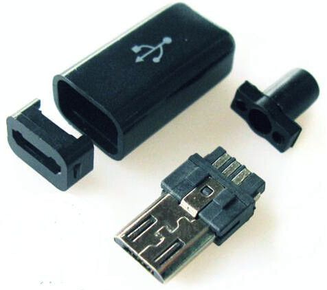 Image of MicroUSB connector **plastic housing** (Male) V2 (IT10565)