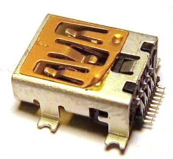 Image of miniUSB 2.0 connector *PANEL MOUNTABLE* (Female) No. 13 (IT10977)