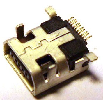 Image of miniUSB 2.0 connector *PANEL MOUNTABLE* (Female) No. 14 (IT10978)
