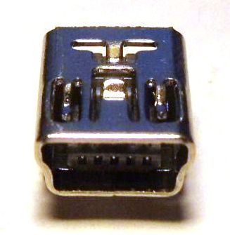 Image of miniUSB 2.0 connector *PANEL MOUNTABLE* (Female) No. 16 (IT10980)