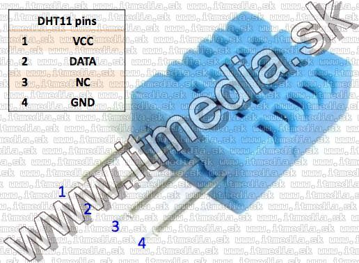 Image of Hőmérséklet és páratartalom szenzor i2c DHT11 (Arduino) (IT14542)