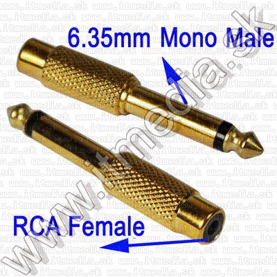 Image of Jack (6.3) mono - mono RCA converter GOLD (IT8166)