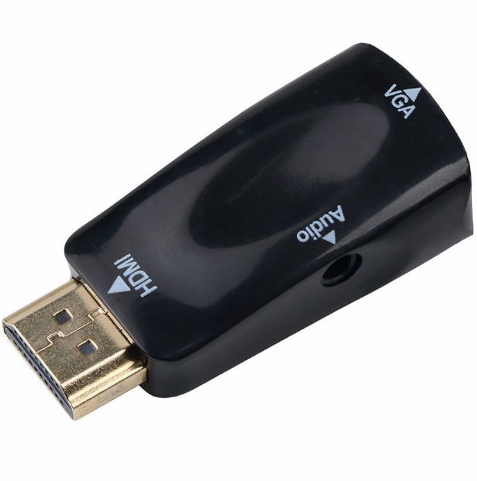Image of HDMI anya -> D-SUB (VGA) anya + audió jack konverter *Aktív**Fekete* (IT13866)