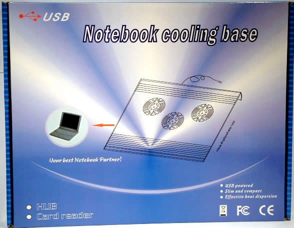 Image of Notebook cooler 3-fan (Aluminium) + HUB (108) (IT3349)