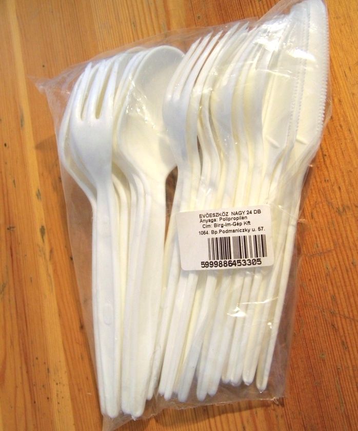 Image of Műanyag evőeszköz készlet 8x kés+villa+kanál 16cm (IT11383)