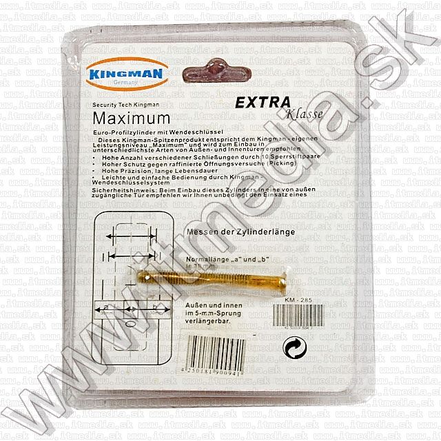 Image of Kingman Cylinder Lock, 3key (1x) 30x30mm (IT6620)