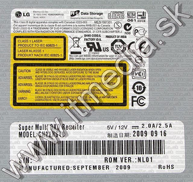 Image of LG GH22NS40 DVD Burner *SATA* *black* (IT5433)