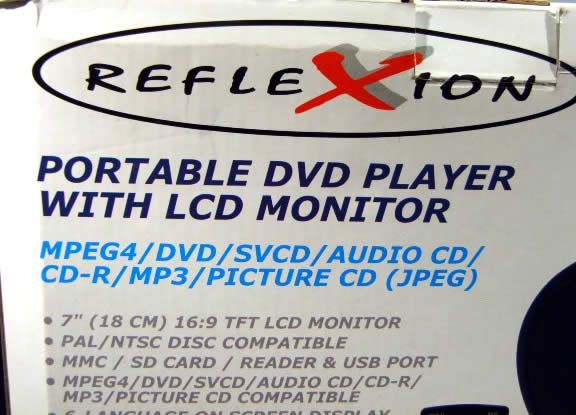 Image of RefleXion Portable DVD Player with 7inch display (IT3978)