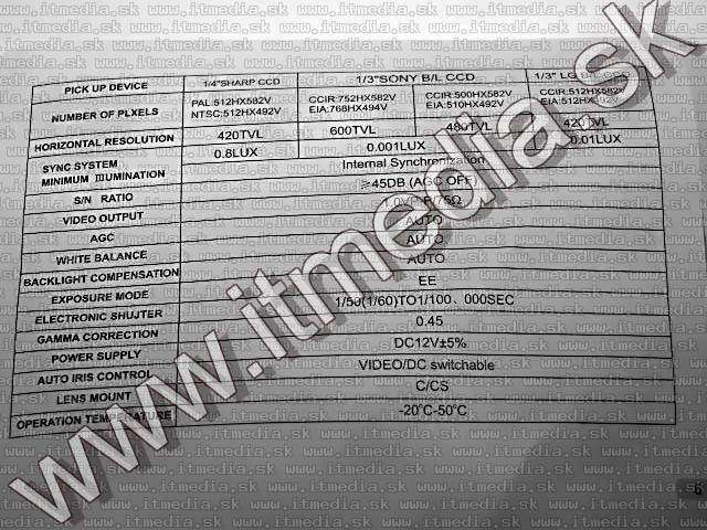 Image of CCTV Digital CCD Camera TT-210B PAL 12V (IT4953)
