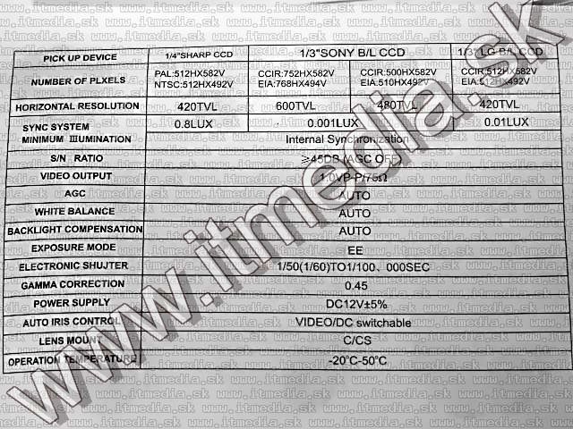 Image of CCTV Digital CCD Infra Camera TT-303B PAL 12V (IT4955)