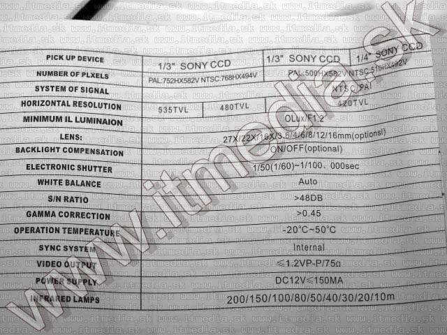 Image of CCTV Digital CCD Dome Camera TT-406D PAL 12V (IT4954)