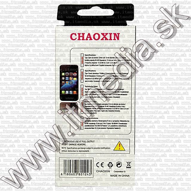 Image of ChaoXin *Black* iPhone4  Silicon Earphone 3.5mm Vol. (IT8893)