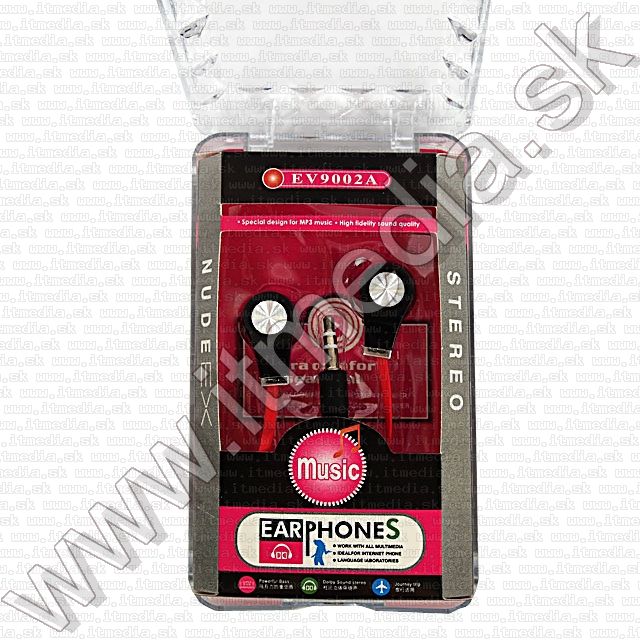 Image of EV9002A Earphone 3.5mm *Black-red* *Silicone* (IT9243)