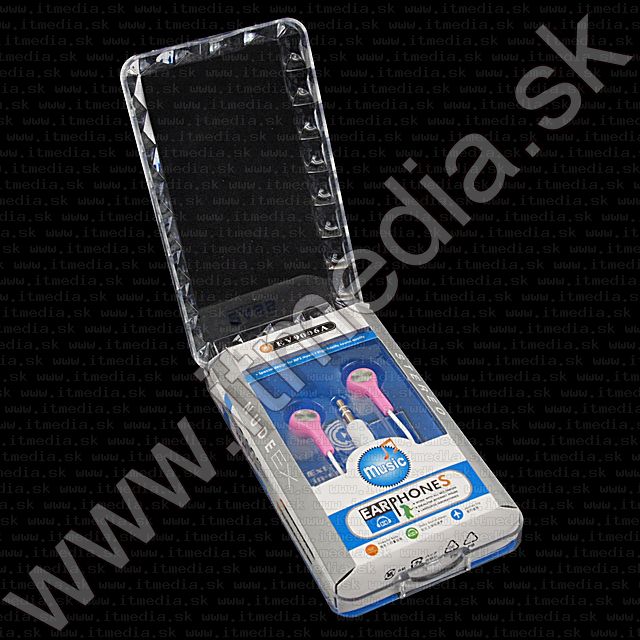 Image of EV9006A Earphone 3.5mm *Pink* *Silicone* (IT7582)