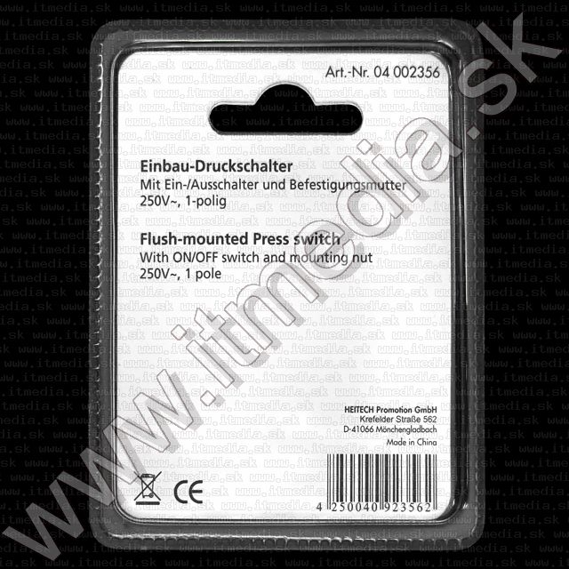 Image of Heitech flush-mounted Press switch (IT7050)