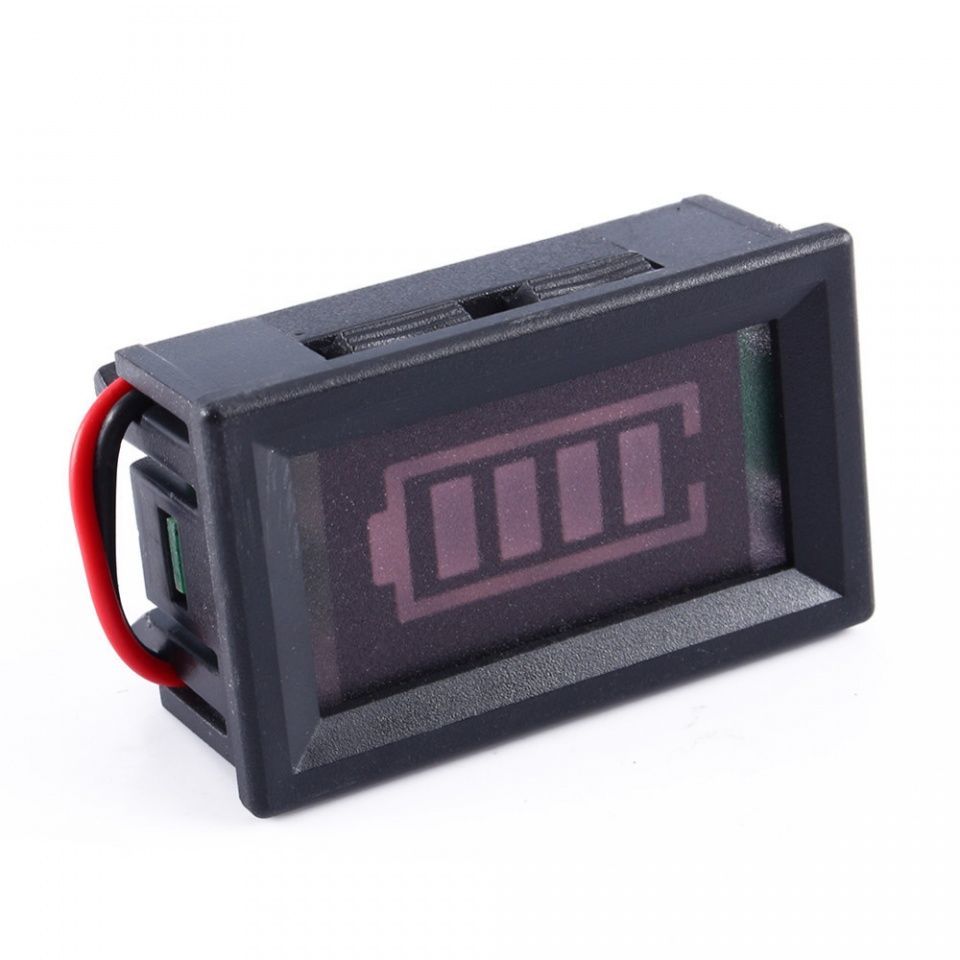 Image of Electronic Voltage Meter 4-bar Red Car 12V 2wire (IT12887)