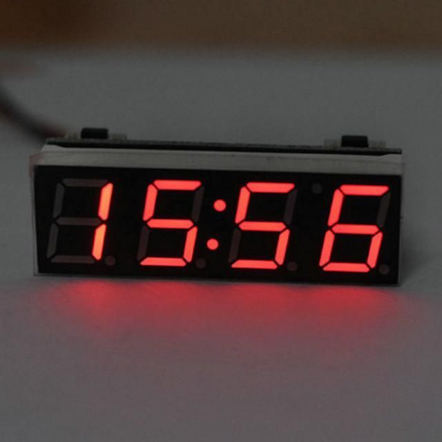 Image of LED-es voltmérő, hőmérő, digitális óra (12V) Piros (IT11023)