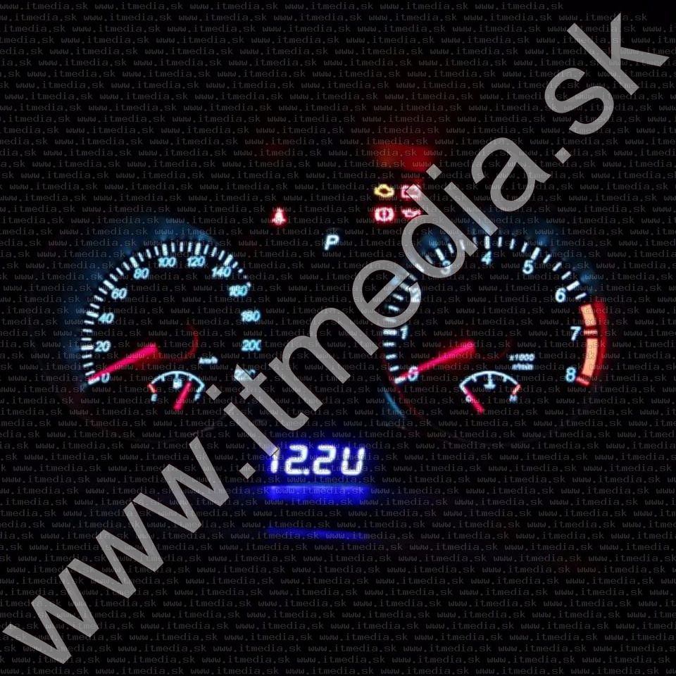 Image of LED-es voltmérő, hőmérő, digitális óra (12V) KÉK V2 (burkolt) (IT12929)