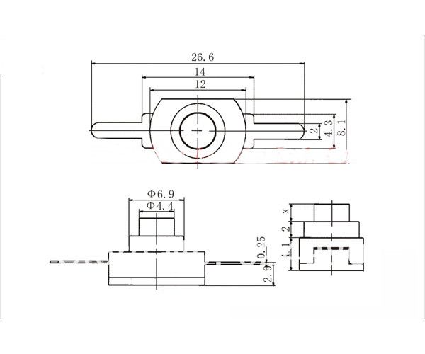 Image of Nyomógombos Elektromos kapcsoló *Zseblámpához* 1A 30V (IT10905)