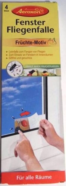 Image of Ablak légyfogó lap, gyümölcs mintás, 4 db-os csomag (IT11155)