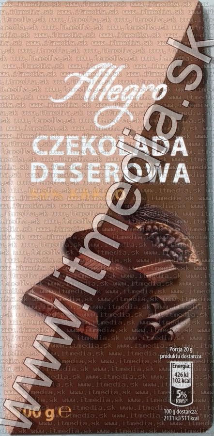 Allegro Dark Chocolate 100g (IT13917) Image of Allegro Dark Chocolate 100g (IT13917)