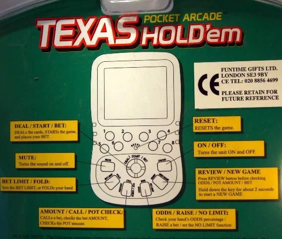 Image of TEXAS Hold-em Handheld Casino Game (IT3248)