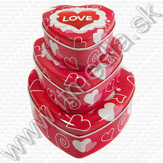 Image of Szíves Ajándékdoboz 3db fém *PINK* (IT8039)