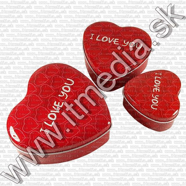 Image of Szíves Ajándékdoboz 3db fém *PIROS* (IT8038)