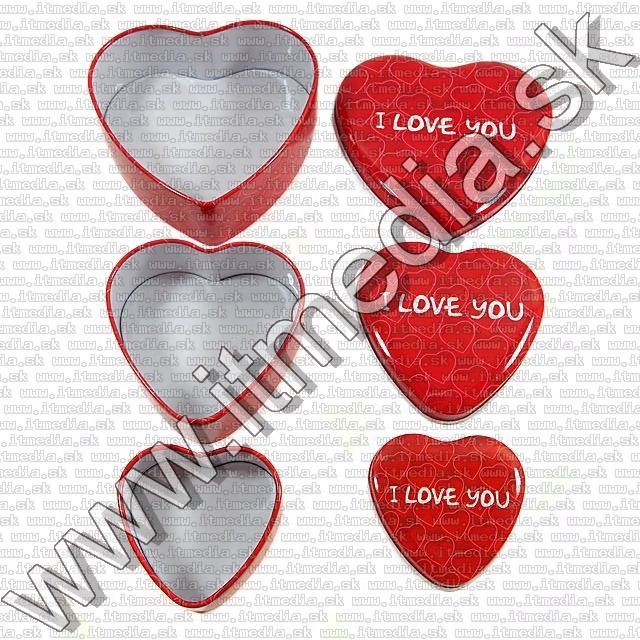 Image of Metal Box set Gift Pink Heart 3-set *RED* (IT8038)
