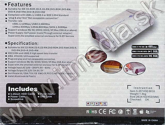 Image of External USB 5.25 IDE housing (IT4694)