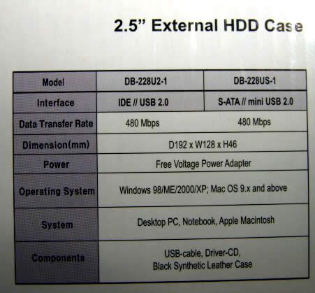 Image of Fantec External laptop SATA housing (2.5) (DB-228US1) (IT3446)