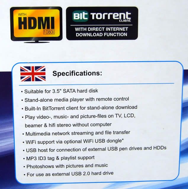 Image of Fantec HDD movileplayer *BitTorrent* (IT3947)