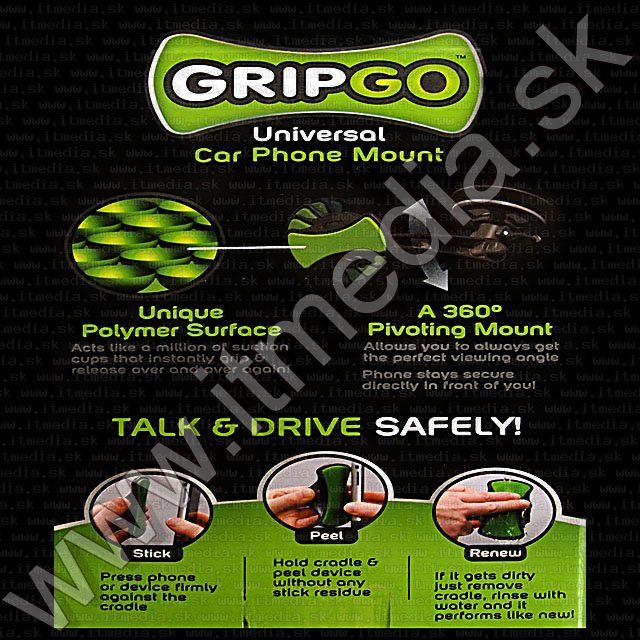 Image of GripGO zselés univerzális autós tartó (Gel) 9cm (IT9585)