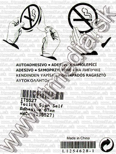 Image of Toilet Sign Self Adhesive 67mm *WC* (IT5527)