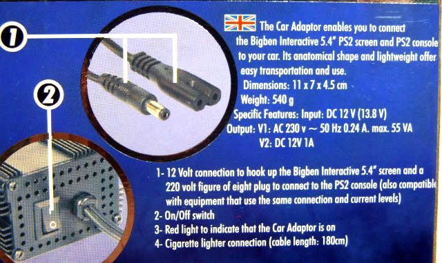 Image of BigBen Playstation 2 Auto Inverter, 55 W, 12V-230V (IT3724)