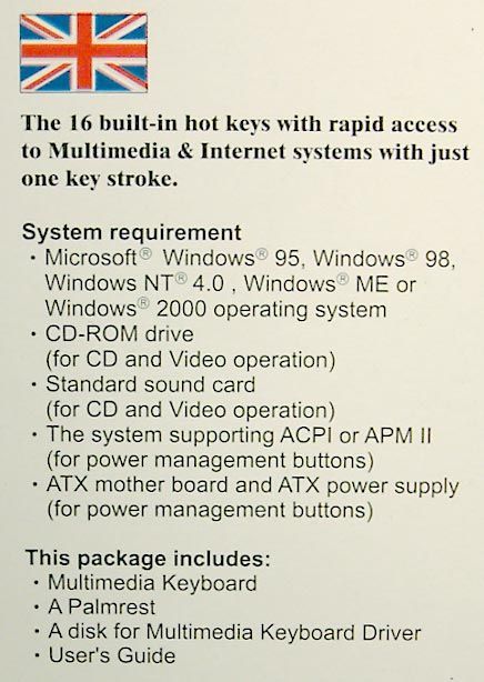 Image of BTC Multimedia Keyboard 9000A PS-2 *SWE* (IT4588)