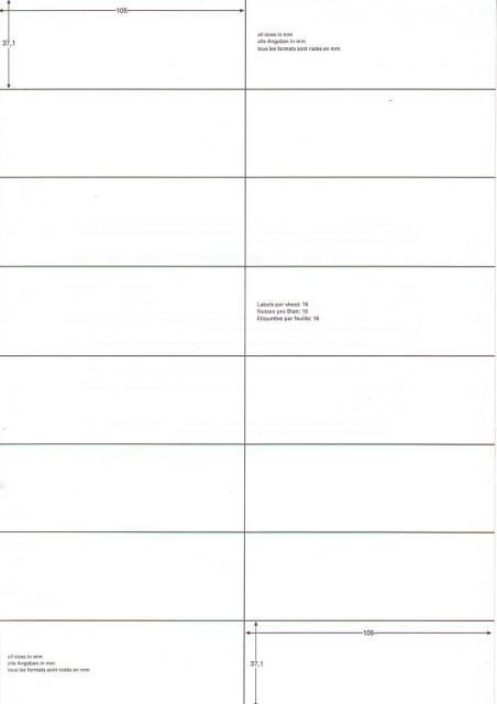 Image of Europe 100 self-adhesive labels A4 (16*)105x37.1mm (19) (IT5714)