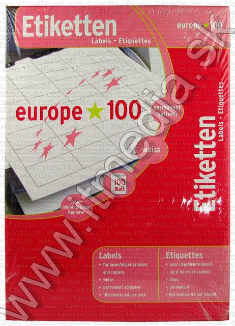 Image of Europe 100 self-adhesive labels A4 (56*)52.5x21.2mm (03) (IT5717)