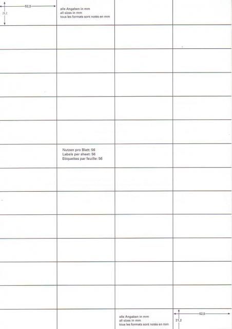 Image of Europe 100 self-adhesive labels A4 (56*)52.5x21.2mm (03) (IT5717)