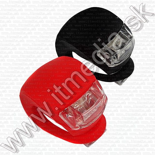 Image of Silicone 2-LEDs Bicycle Lamp SET(Black Front + Red Rear) (IT8873)