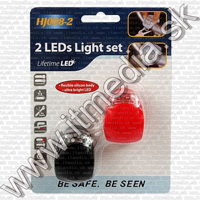 Image of Silicone 2-LEDs Bicycle Lamp SET(Black Front + Red Rear) (IT8873)