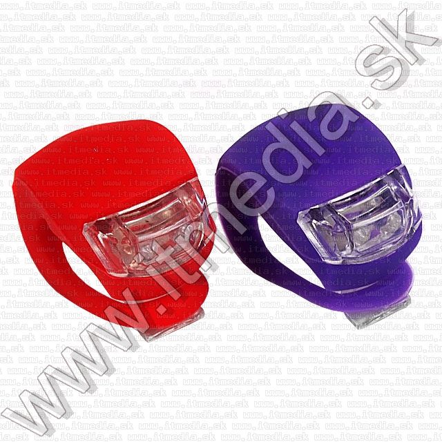 Image of Silicone 2-LEDs Bicycle Lamp SET(Purple Front + Red Rear) (IT8874)