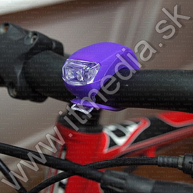 Image of Silicone 2-LEDs Bicycle Lamp SET(Purple Front + Red Rear) (IT8874)