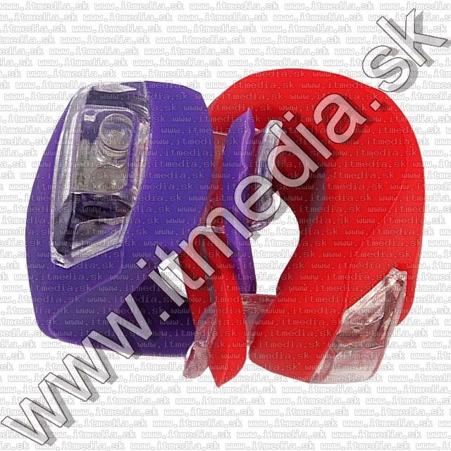 Image of Silicone 2-LEDs Bicycle Lamp SET(Purple Front + Red Rear) (IT8874)