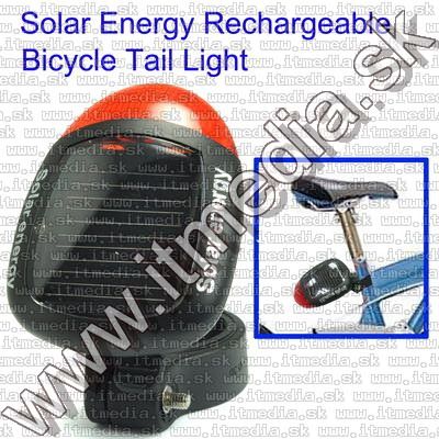 Image of Solar LED Bicycle Lamp, Rear (RED) (IT8002)